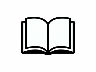Minimalist Open Book Line Icon for Education Concept