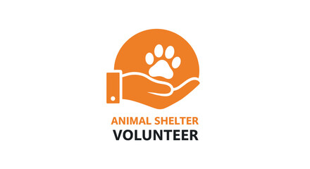 Fototapeta premium Animal Shelter Volunteer Logo Design Concept.