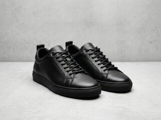 Pair of black shoes on a white background. Suitable for fashion or product display