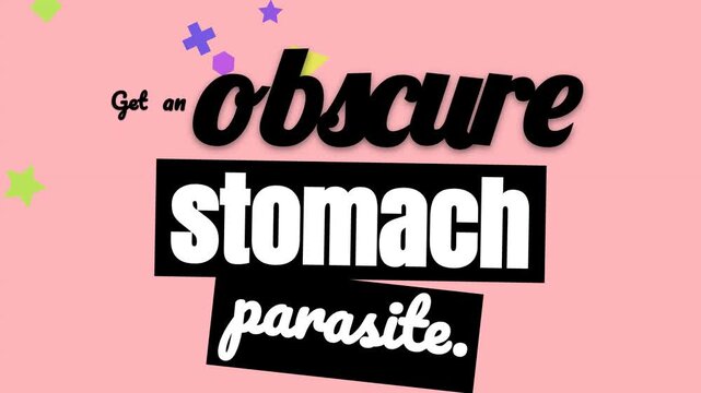 Absurd text animation with changing word pink background and shapes A unique motivation quote concept