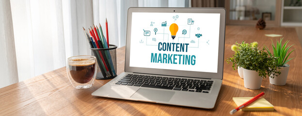 Obraz premium Content marketing for modish online business and e-commerce marketing strategy