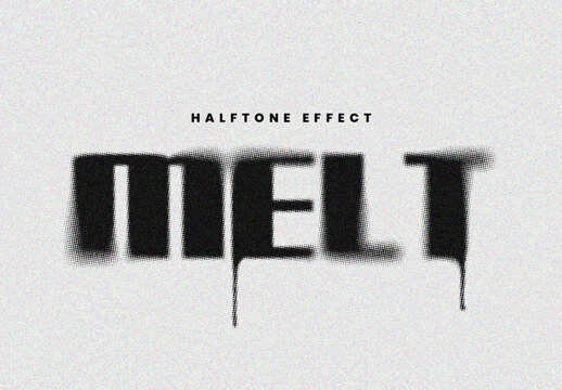 Dripping Melting Halftone Spray Text Effect