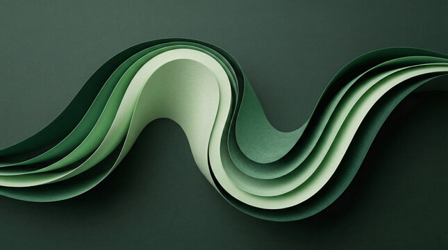 Forme abstraite verte fluide, design moderne organique.