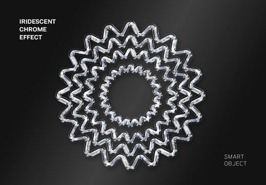 Iridescent Chrome Effect Mockup