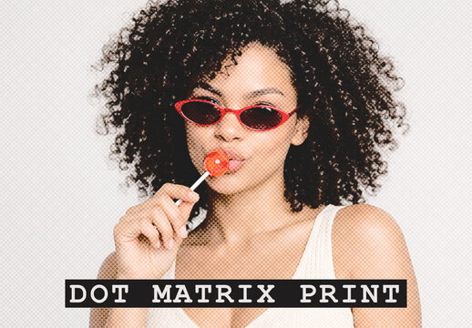 Pattern Dot Matrix Print Photo Effect