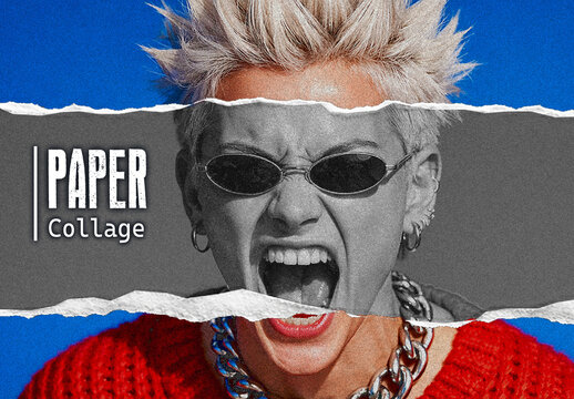 Torn Paper Collage Photo Effect