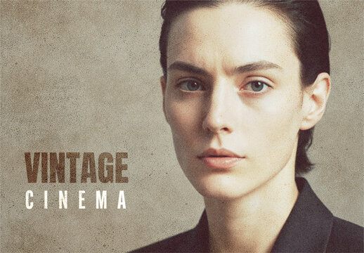 Vintage Cinema Soft Fade Effect Mockup