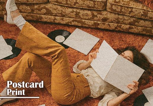 Vintage Grainy Postcard Print Photo Effect