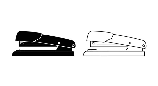 Black and white stapler Vector