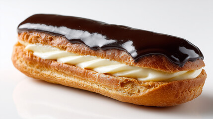 濃厚なチョコと溢れんばかりのカスタードクリームを挟んだ香ばしいエクレア