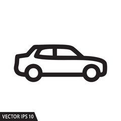 Fototapeta premium Simple vector illustration of a car viewed from the side on a plain background
