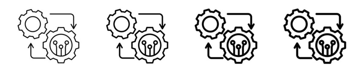 Obraz premium Process Automation Icon Set Different Style Collection 
