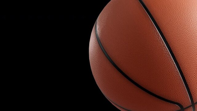 Basketball Ball Flying Toward Camera Transition on Green Screen and Black Background