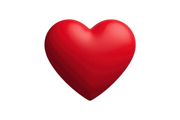 Red 3d heart symbol representing love, romance, passion, and valentine's day on a transparent background