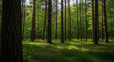 Forest trees sunlight nature