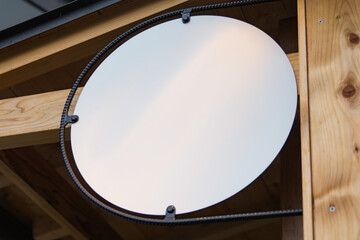 丸型看板モックアップ（ロゴ合成用）