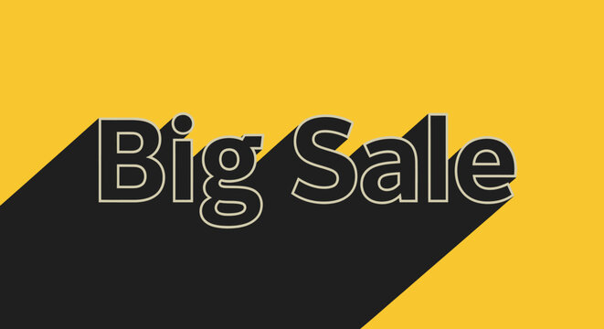 Big Sale Text on Yellow Background.