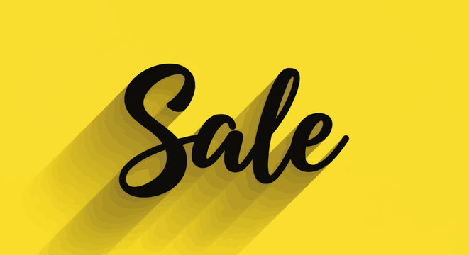 Black Sale Text on Yellow Background.