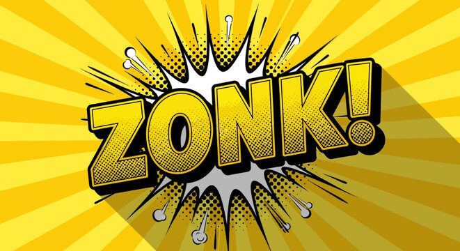 Comic Style Zonk Exclamation Burst Effect.