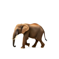 Obraz premium A Young Elephant Walking on a White Background