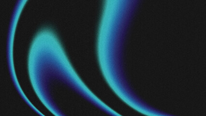 Abstract fluid gradient waves in cyan and deep blue with a grainy, noisy texture on a black background.
