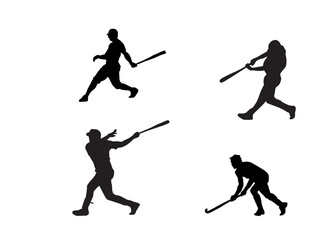 golf player silhouette vector illustration