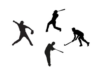 Naklejka premium baseball player silhouette