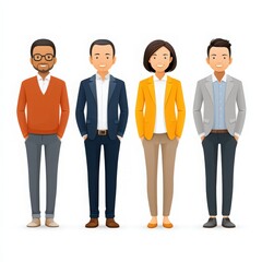Fototapeta premium Diverse Group of Professionals in Modern Business Attire Standing Together