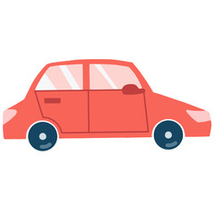 Fototapeta premium Cute small car illustration isolated on a transparent background. Perfect for transportation themes, children’s designs, stickers, branding materials, posters, and digital creative projects.