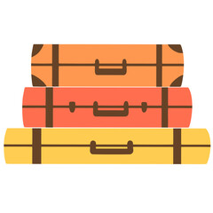 High-quality illustration of  travel suitcases isolated on a transparent background. Ideal for travel themes, vacation promotions, tourism branding, website banners, posters, digital design project © Maria