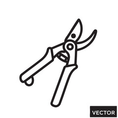 Gardening shears illustrated in a simple vector graphic from a diagonal viewpoint