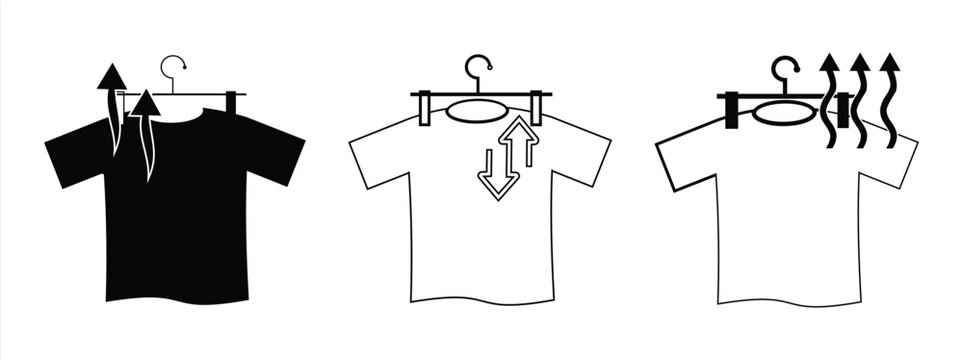 clothes drying rack icon with upward arrow symbol, drying rack concept. Vector eps 10
