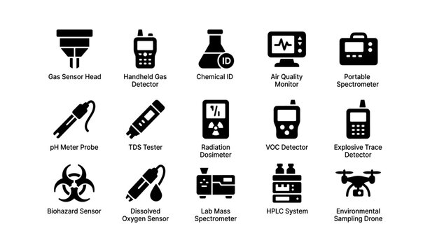 Environmental monitoring devices: sensors and detectors for air and water quality analysis