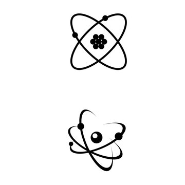 Atomic Emblem Symbol Representing Scientific Research and Innovation Concept