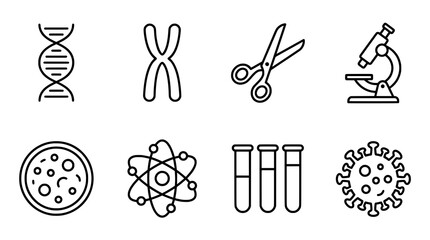 Science and Biology Research Lab Icons Set