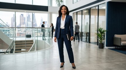 Fototapeta premium Confident Businesswoman in Modern Office Space.