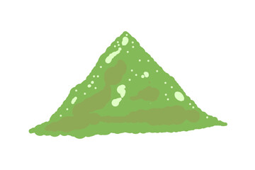 Matcha Green Tea Powder Mountain Illustration
