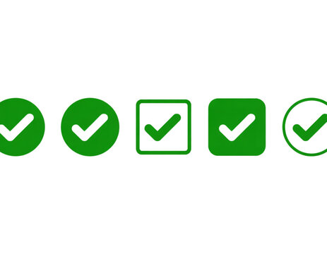 A set of icons featuring green checkmarks and empty square placeholders