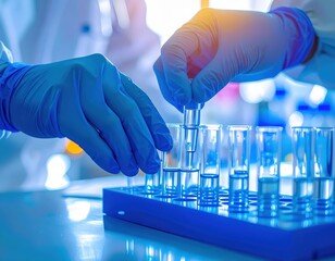 試験管で実験中