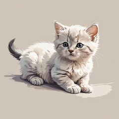 マンチカンの子猫が伏せるかわいい姿