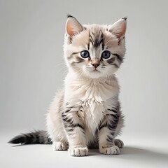 マンチカンの子猫が座ってこちらを見るイラスト