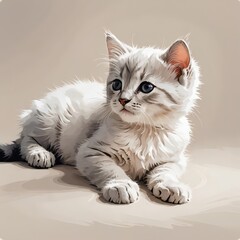 寝転びポーズが愛らしいミヌエットの子猫