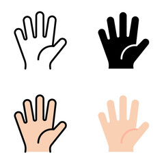 Obraz premium Hand icon collection of various styles for design branding, print and digital media