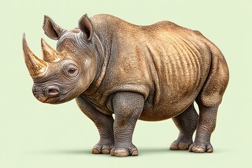 Obraz premium Rhinoceros Standing Alone Animal Portrait.