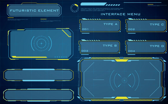 Modern Sci-Fi HUD Control Panel Interface for Technology Display