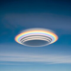 Fototapeta premium Iridescent Lenticular Cloud Sky Phenomenon Rainbow Halo