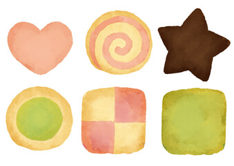 クッキーのイラスト　手描き　水彩風