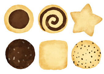 クッキーのイラスト　手描き　水彩風