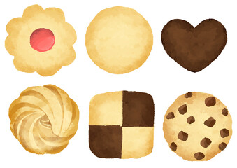 クッキーのイラスト　手描き　水彩風