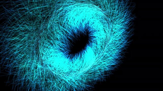 Seamless 4K procedural VJ loop of a glowing cybernetic fractal torus rotating in 3D space. Perfect for Resolume, EDM stage visuals, projection mapping, and tech backgrounds.
